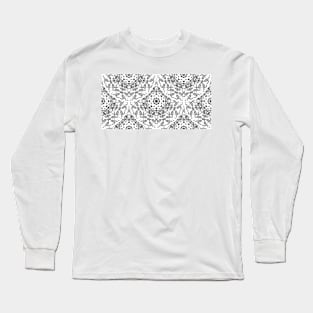 Black White Mandala Scales Long Sleeve T-Shirt